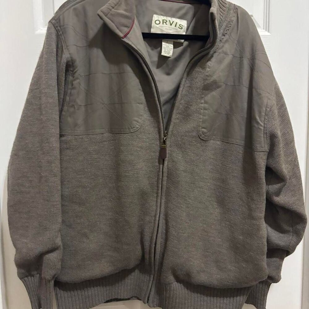 Orvis Men's Grey and Brown Jacket